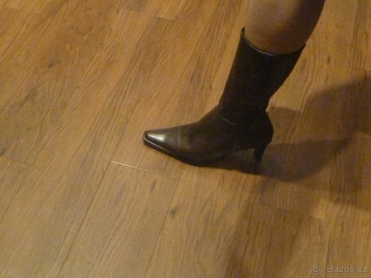 Dámské kozačky (Itálie), vel. 38, pravá kůže. - 5