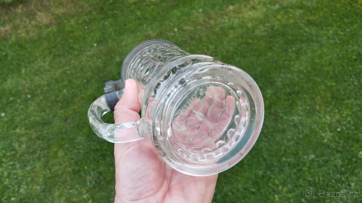 starý skleněný korbel - krygl do vaší sbírky. Jen osobně - 5