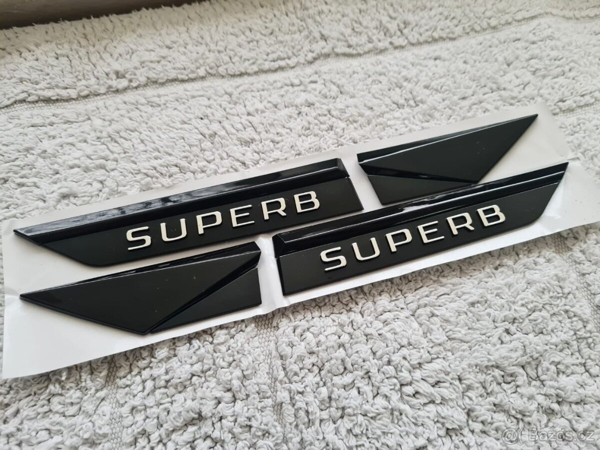ČIERNE Nápisy s chrómovymi pismenami pre ŠKODA Modely - 5