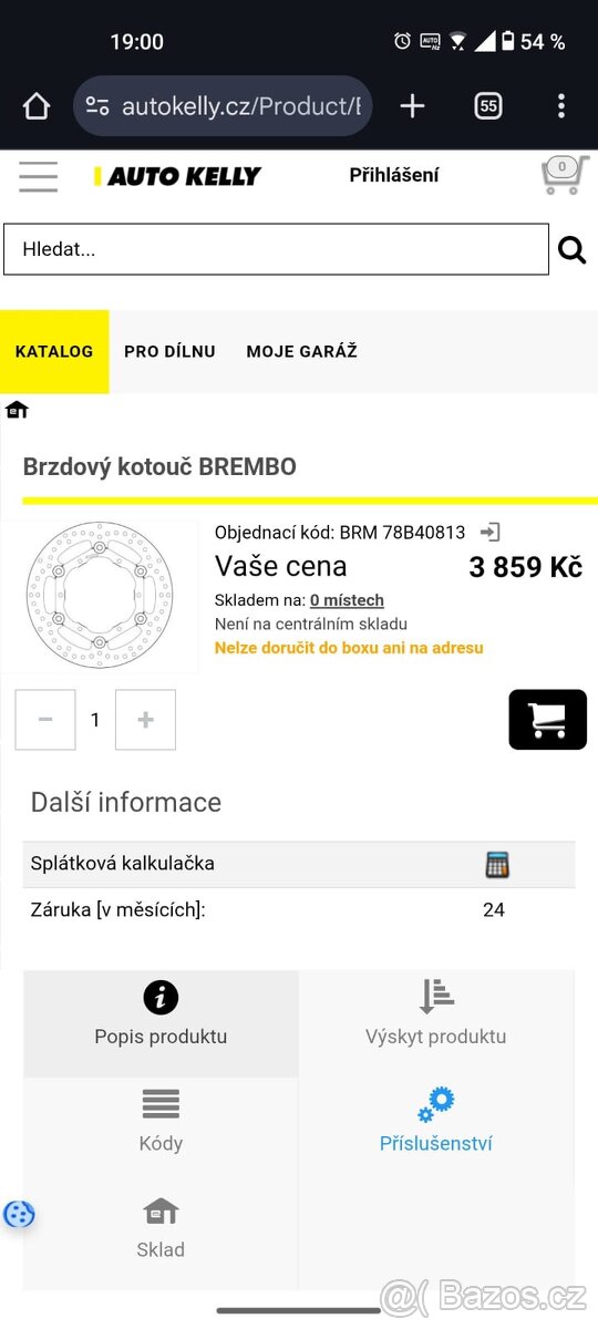 Nový Plovoucí kotouč Yamaha yz