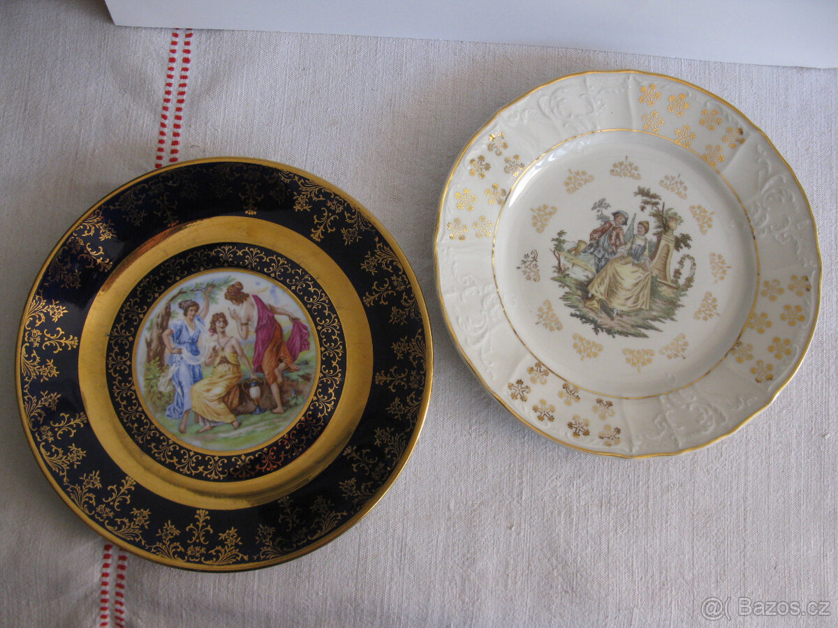 Na chalupu Čajová souprava, 2 x etažer,talíře tří grácie,kon - 5