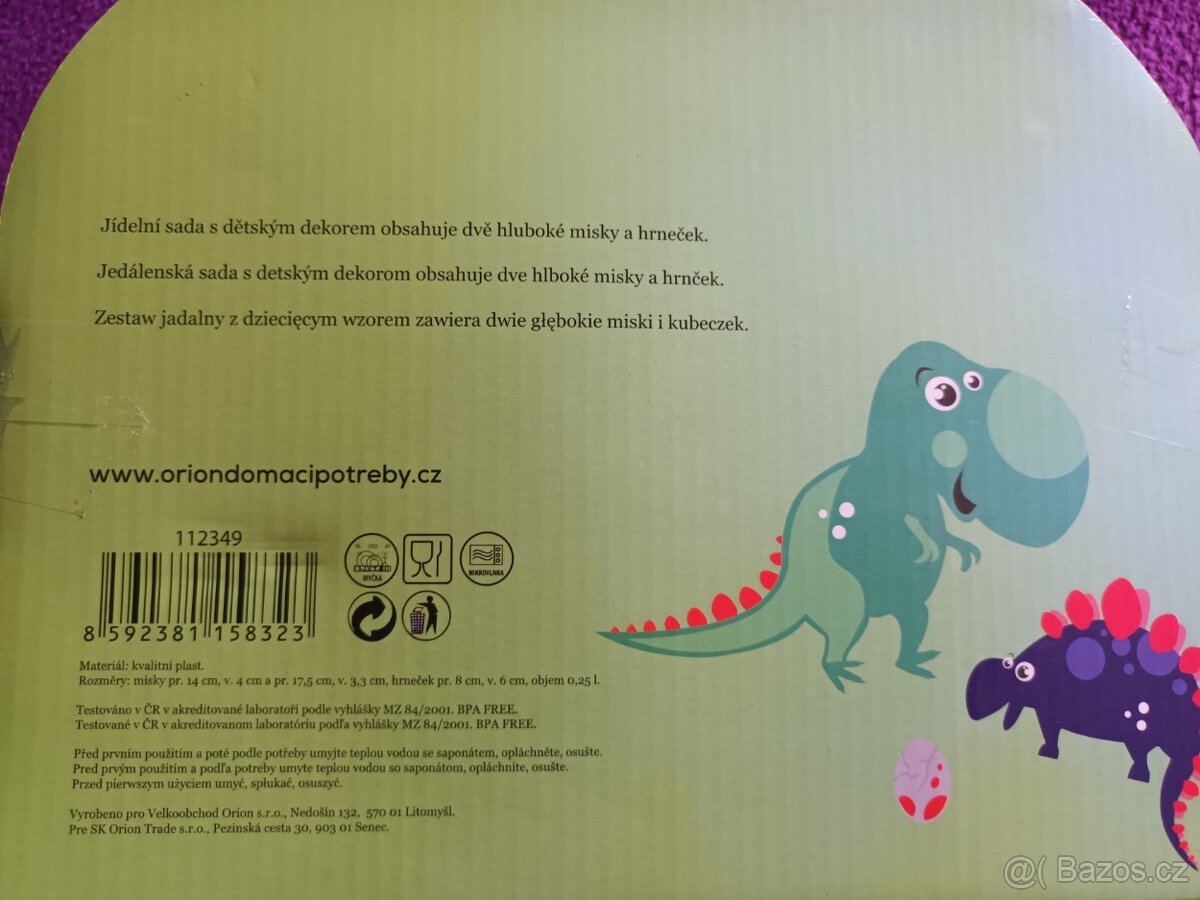 Detska jidelni sada Dinosaurus nebo Trollove NOVE - 5