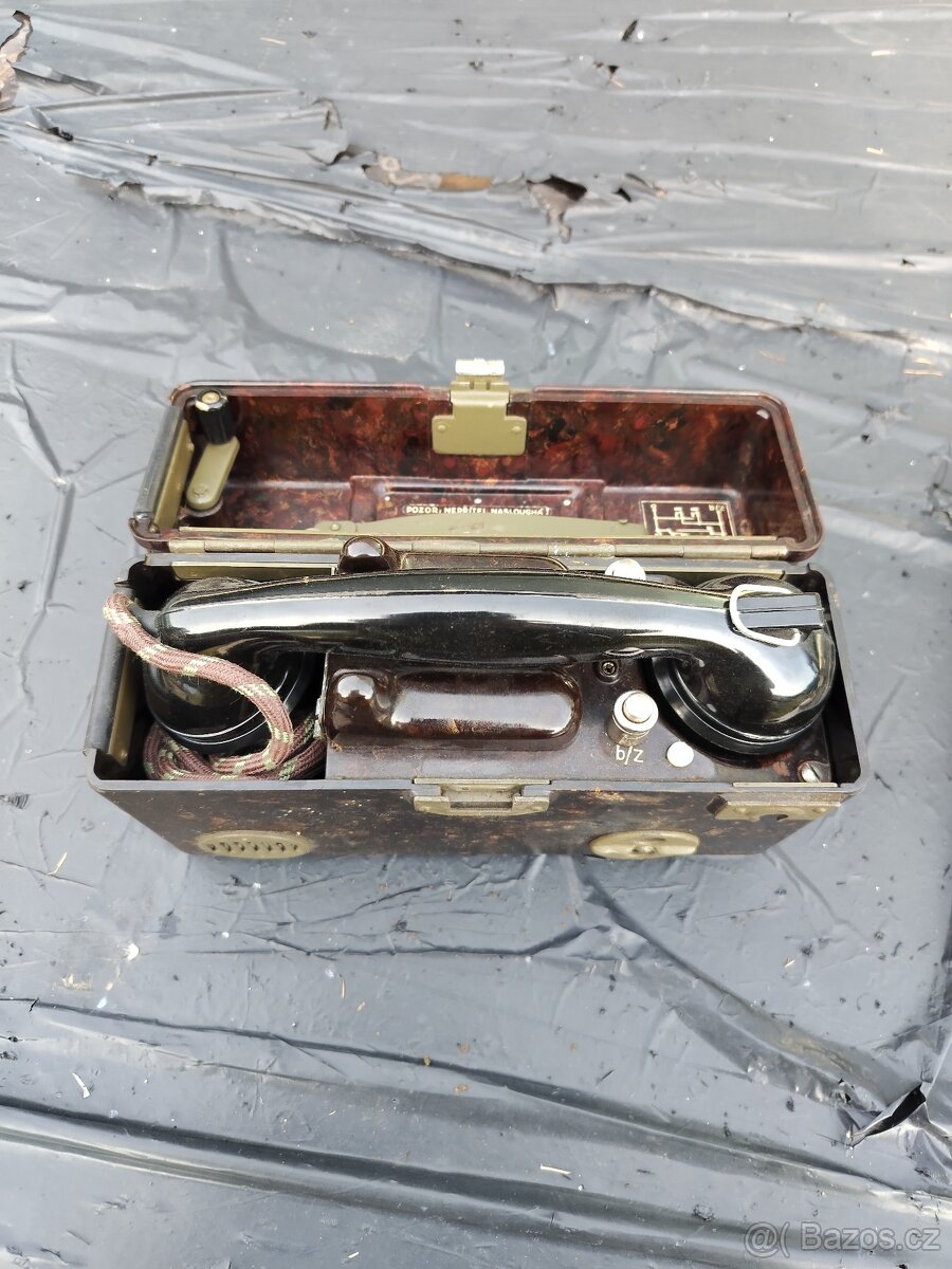 3x Polní telefon a cívka - 5