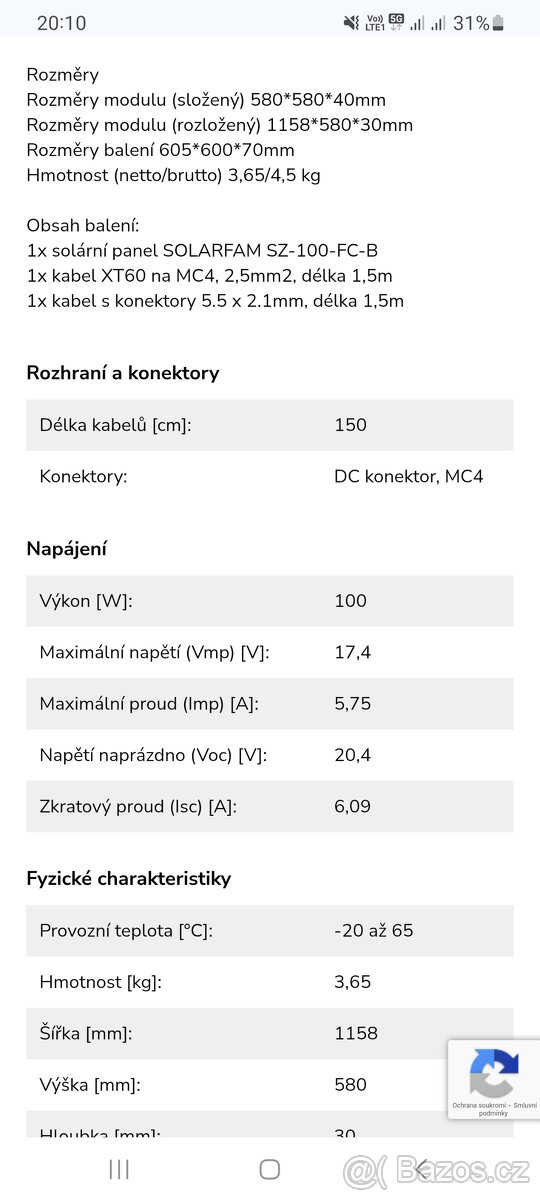 Nabízim solárni panel SOLARFAM 100W Monokrystalický - 5