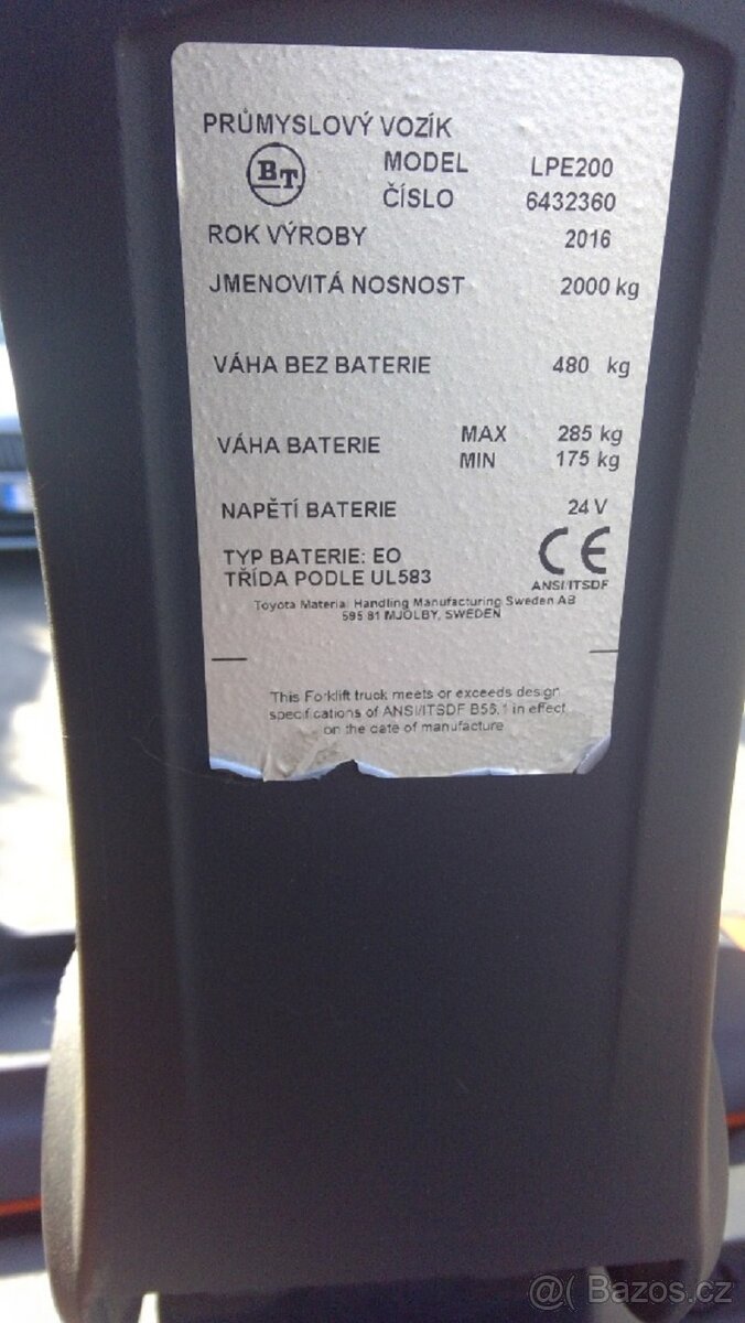 Paletový vozík LPE 200 - 5