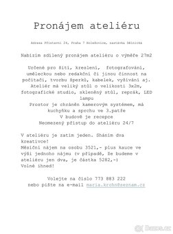 Pronájem šicího/uměleckého ateliéru - 5