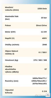 Šroubovy kompresor Atmos E.95 500l - 5
