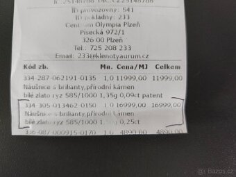 Poslední sleva Briliantové náušnice z bílého zlata - 5