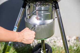 Zahradní BBQ Kotlíkový gril na dřevěné uhlí s teploměrem - 5