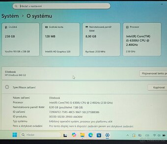 HP EliteBook 840 G3 i5-6300 SSD 256 GB 8 GB RAM W11 - 5