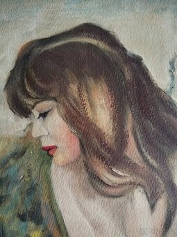 obraz NAHÁ DÍVKA, akt, olej, nesignováno - 5