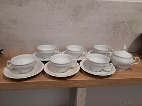 Bílý porcelánový čajový nebo kávový set - 5