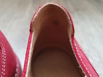 Červené kožené polobotky vel. 38 - 5