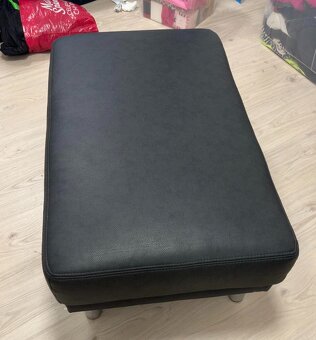 KOŽENÁ SEDACÍ SOUPRAVA + SKLENĚNÝ STOLEK - 5