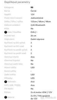 Dětské elektrické autíčko Audi R8 Spyder - 5