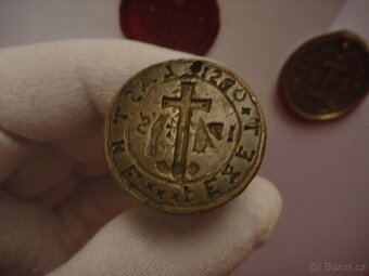 Barokní staré pečetidlo pečet obce 1745 Lazce u Troubelic - 5