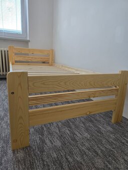 Prodám nové zvýšené postele 90x200 v moření dubu - 5