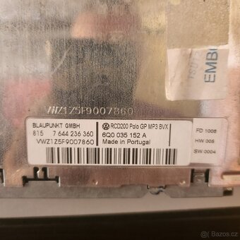 VW RCD-200 MP3 CD AUTORADIO GOLF PASSAT - 5