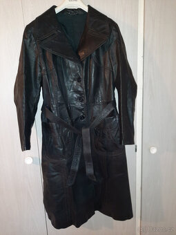 Dámský kožený kabát retro, vel.M - 5