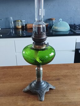 ART DECO STAROŽITNÁ PETROLEJOVÁ LAMPA GAUDARD, FRANCIE 1920 - 5
