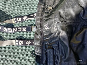 Moto kožené kalhoty + šle / kšandy - 5