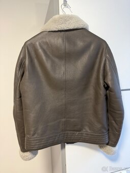 Pánská kožená shearling bunda Mango - 5