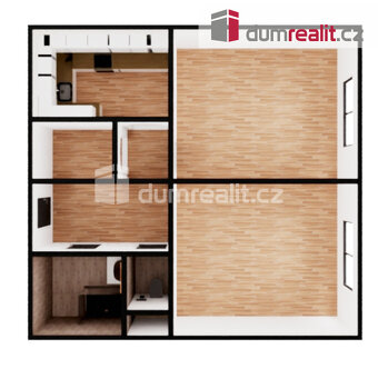 Světlý byt 2+1 po kompletní rekonstrukci, 46 m2 + komora, 20 - 5