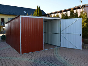 Plechová pozinkovaná garáž 3x5 m, pultová střecha - 5