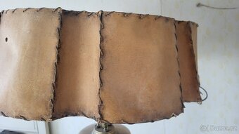 Starožitna veliká lampa mramor originál veliké stínítko - 5