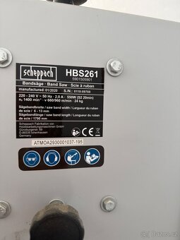 Scheppach pásová pila HBS261 + odsávání + válec na podávání - 5