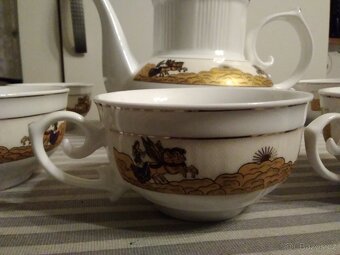 Čínský porcelánový čajový set, konvice a šálky nepoužitý. - 5