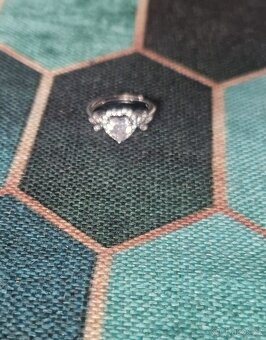 Nový dámský stříbrný prsten prstýnek 925 vel 54 srdce - 5