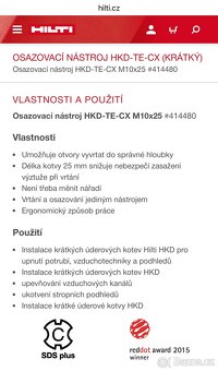 HILTI OSAZOVACÍ NÁSTROJ HKD-TE-CX - 5