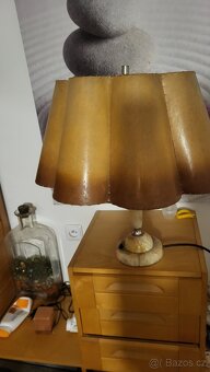 Starožitna stolní lampa mramor stínítko - 5
