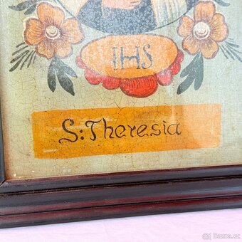 Svatá Terezie obraz ruční podmalba na skle - 5