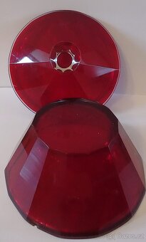 Broušená rubínová dóza s víkem (attrib. Bohemia Crystal) - 5