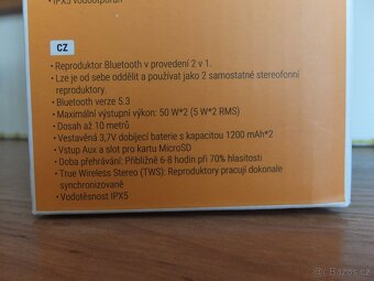 Bluetooth stereo reproduktor 2 v 1 zn. Denver BTV-310BK. - 5