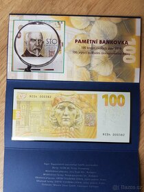Pamětní bankovky 100Kč Alois Rašín - NÍZKÉ ČÍSLA, VÍCE KUSŮ - 5