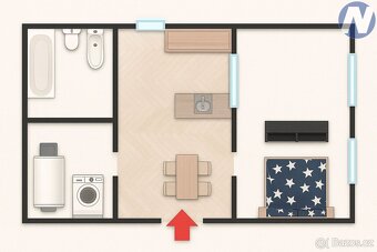 Pronájem bytu 1+1, 60 m2, Jeronýmova, Husinec - 5