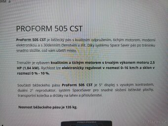 Běžecký pás Pro-form 505 CST - 5