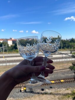 Retro vintage broušené skleničky na přípitek - 5