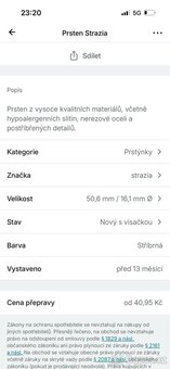 Prodám stříbrný prstýnek Strazia - 5