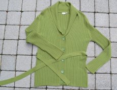 Zelený zapínací svetr s páskem Outfit fashion vel. 42 - 5