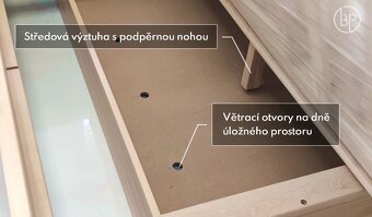 MODERNÍ DŘEVĚNÁ BUKOVÁ POSTEL S ÚLOŽNÝM PROSTOREM PEGAS, ROŠ - 5