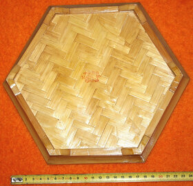 Obraz květina, podklad zřejmě rákosové vlákno, talíř asia - 5