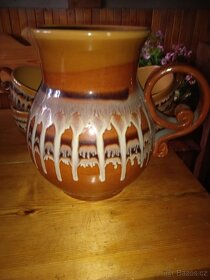 Keramický set velký džbánek na pivo s kalíšky - 5