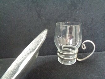 Skleněné hrníčky s podšálky - retro - 6 ks - 5