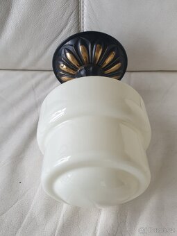 Starožitná stropnice art deco béžové stínítko - 5