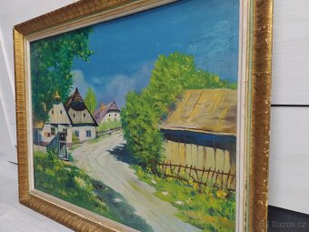 Obraz vesnice, signováno Hajduček - 5