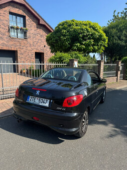Peugeot 206 1.6 Benzín cabrio – černý, kůže, STK 2027 - 5